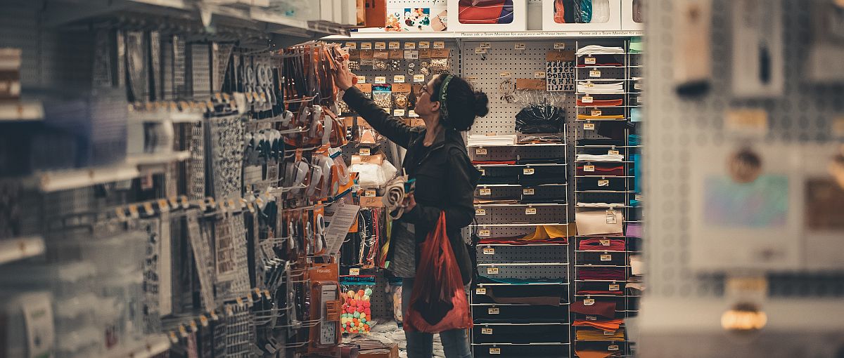 Woman browsing in a shop