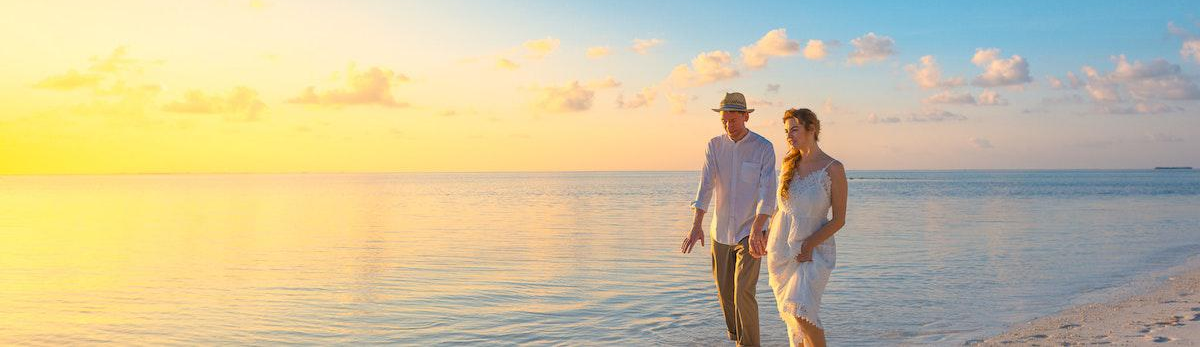 Beach Walking Couple